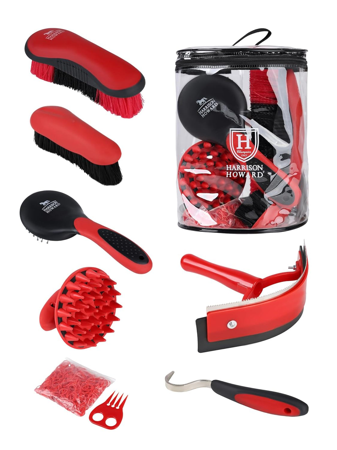 Harrison Howard Horse Grooming Kit, 7 Piece Grooming Supplies Kit