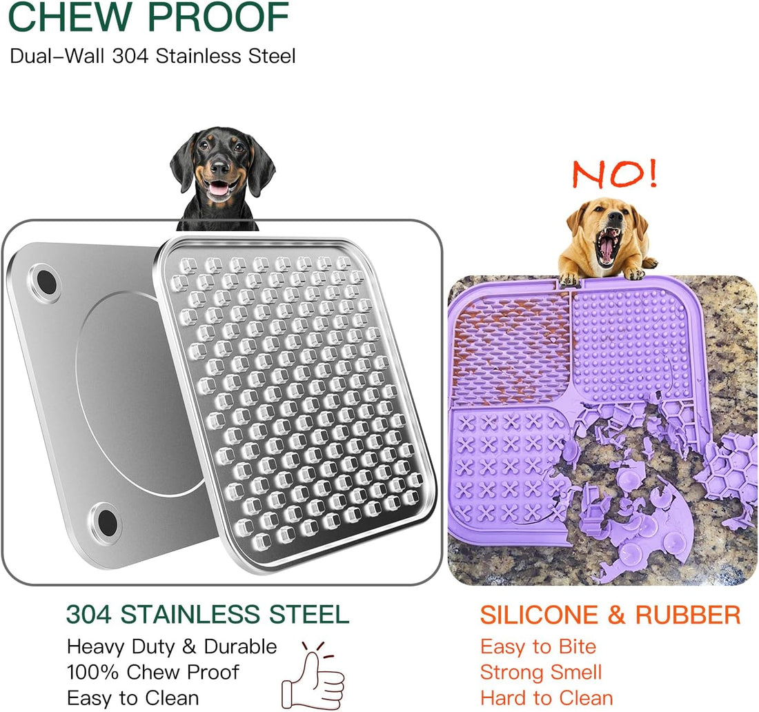 Lick Mat for Dogs & Cats, Double-Wall Stainless Steel