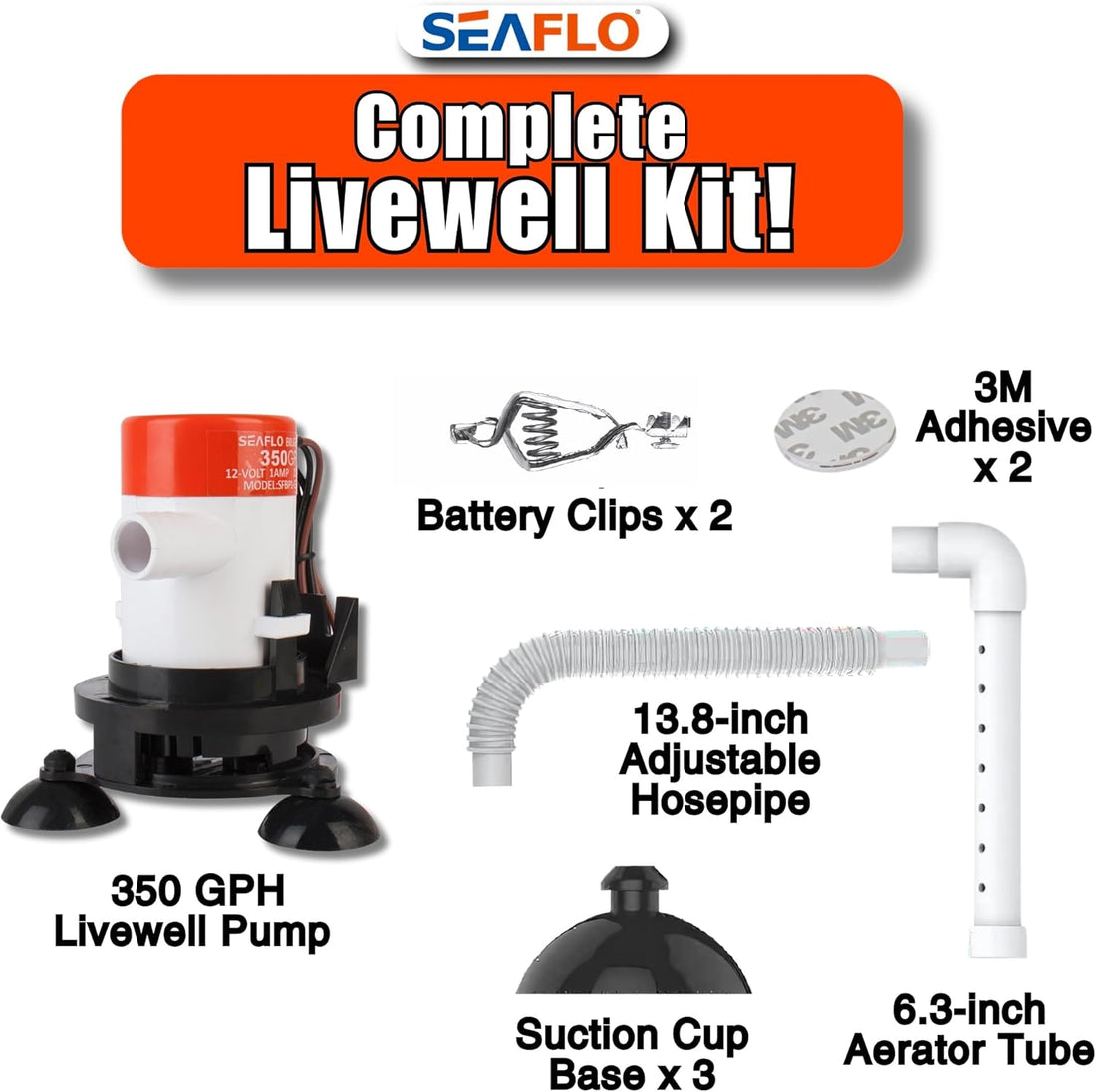 SEAFLO 10 Series Portable Livewell Aerator Kit - 12V, 350 GPH