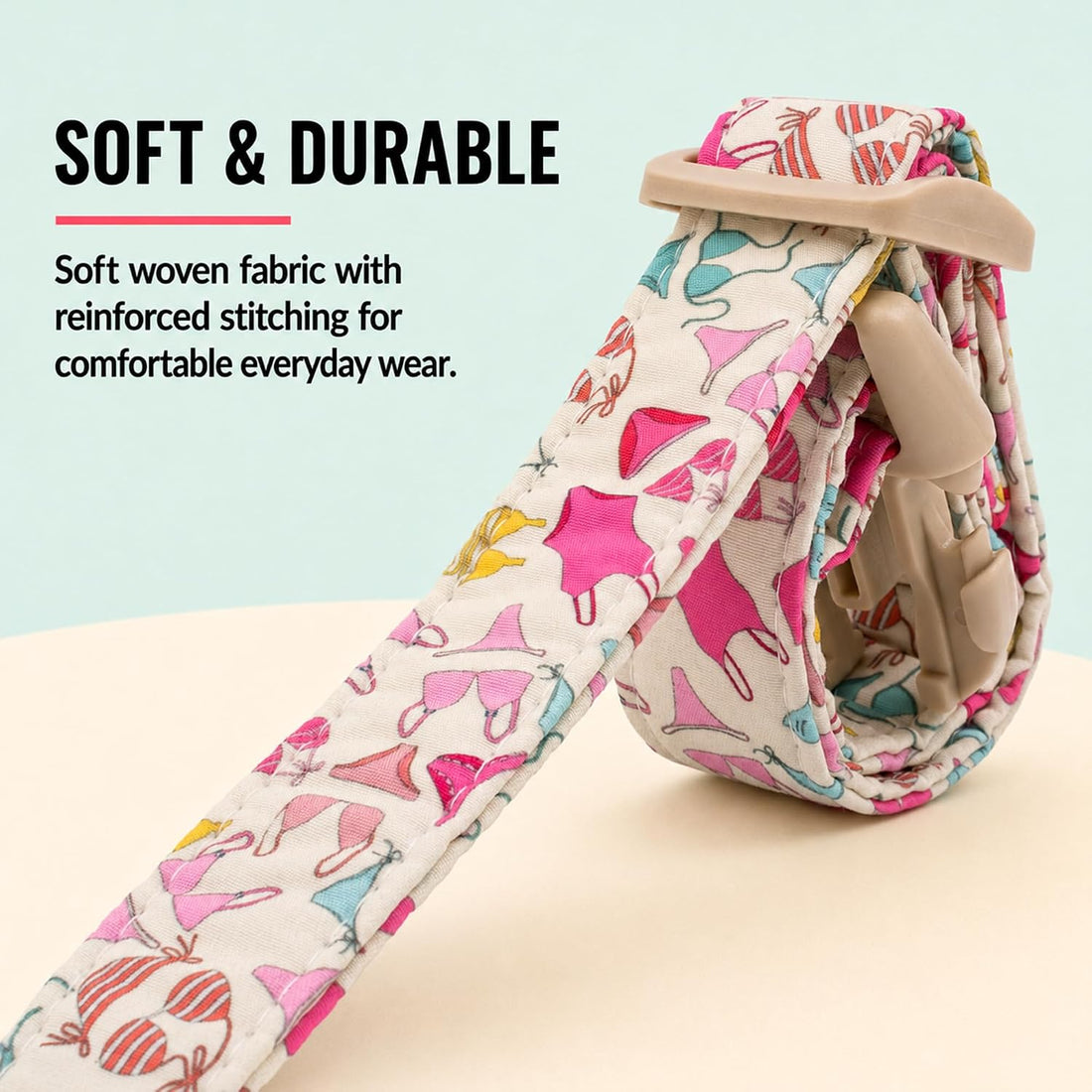 Cute Summer Beach Dog Collar for Girls, Bikini Print XS