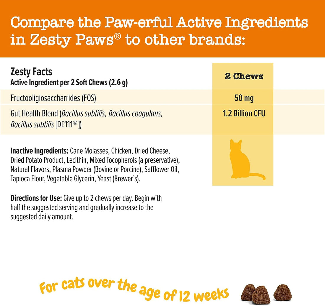 Zesty Paws Probiotic Bites for Cats