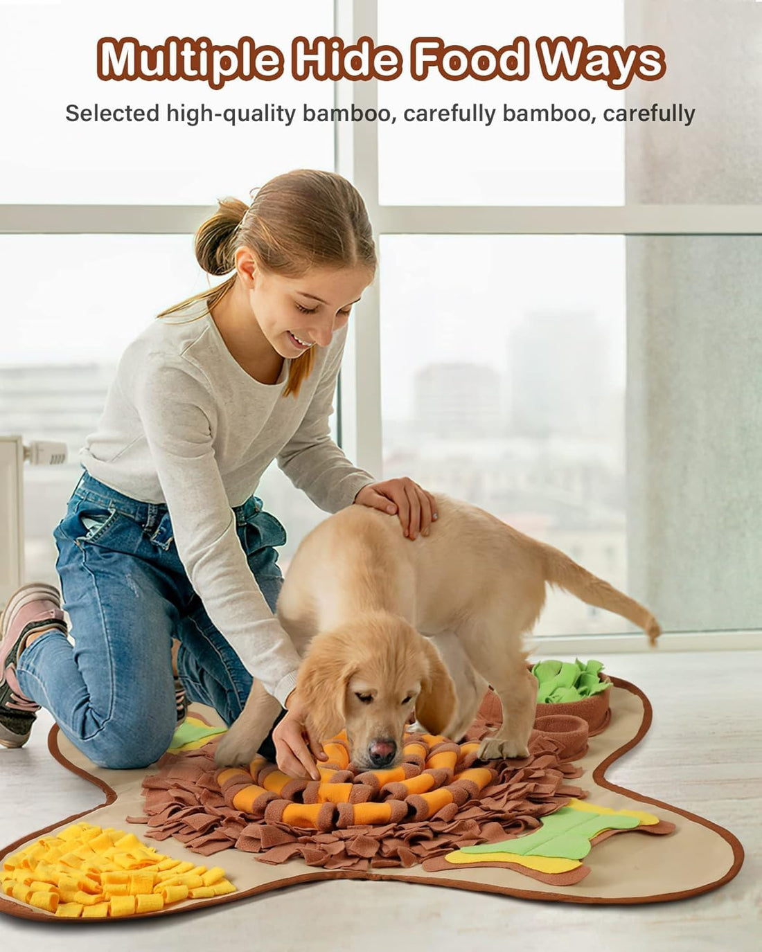 HOPET Snuffle Mat for Dogs Large Breed,Interactive Sniff Feeding