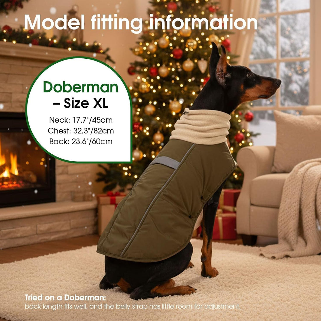 ASENKU Dog Coat Turtleneck Dog Winter Jacket for Small Medium Large