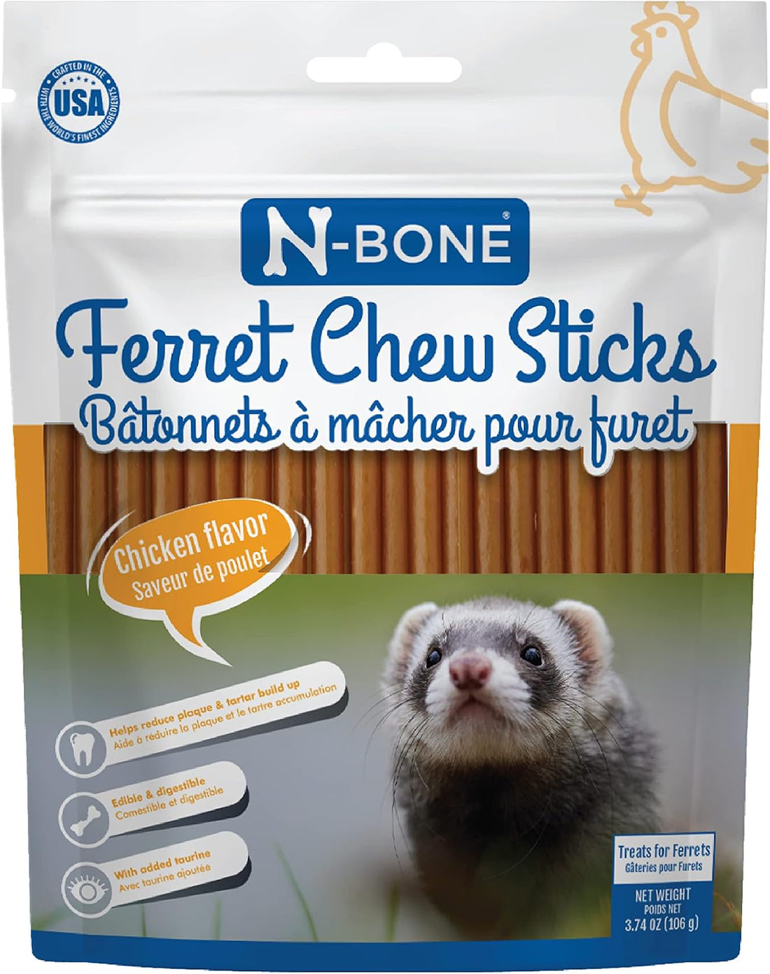 N-Bone Ferret Chew Sticks, Salmon Flavor
