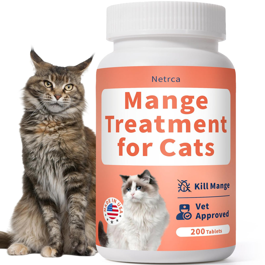 Netrca Mange Treatment Cats, Hair Regrowth, Skin Repair