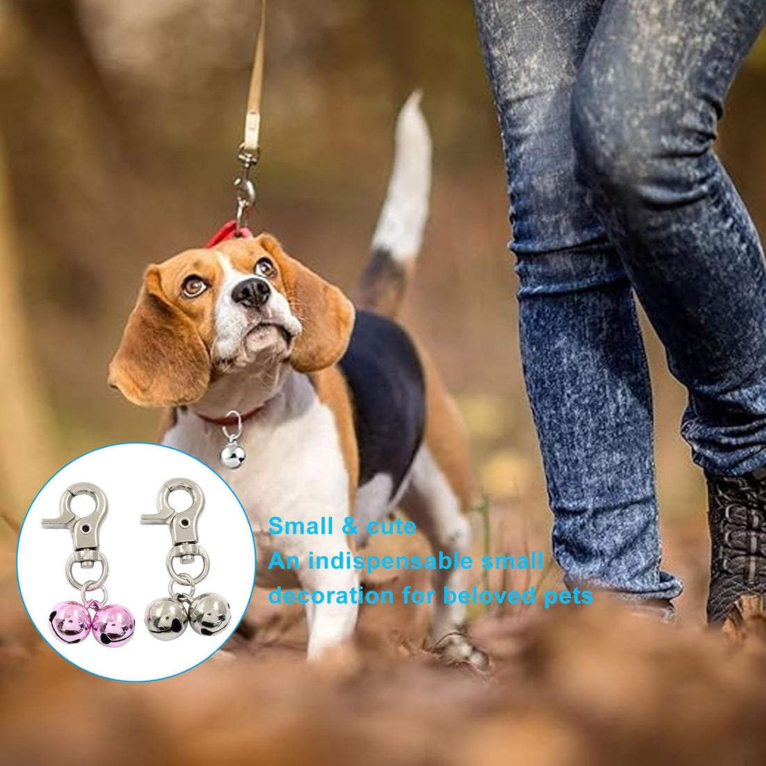 Waziaqoc Bells for Cat Collars, Silver & Pink, 2 PCS