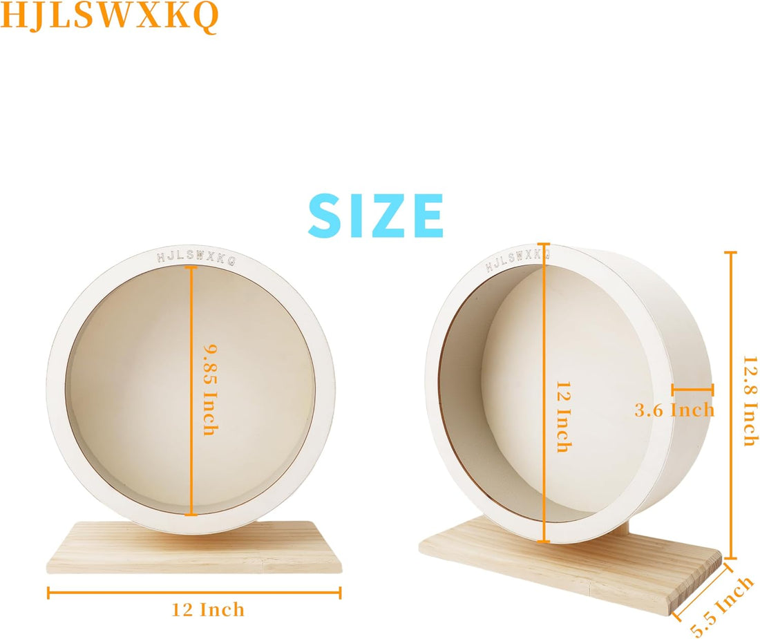 12 in Large Silent Wooden Hamster Wheel,Removable Washable Track