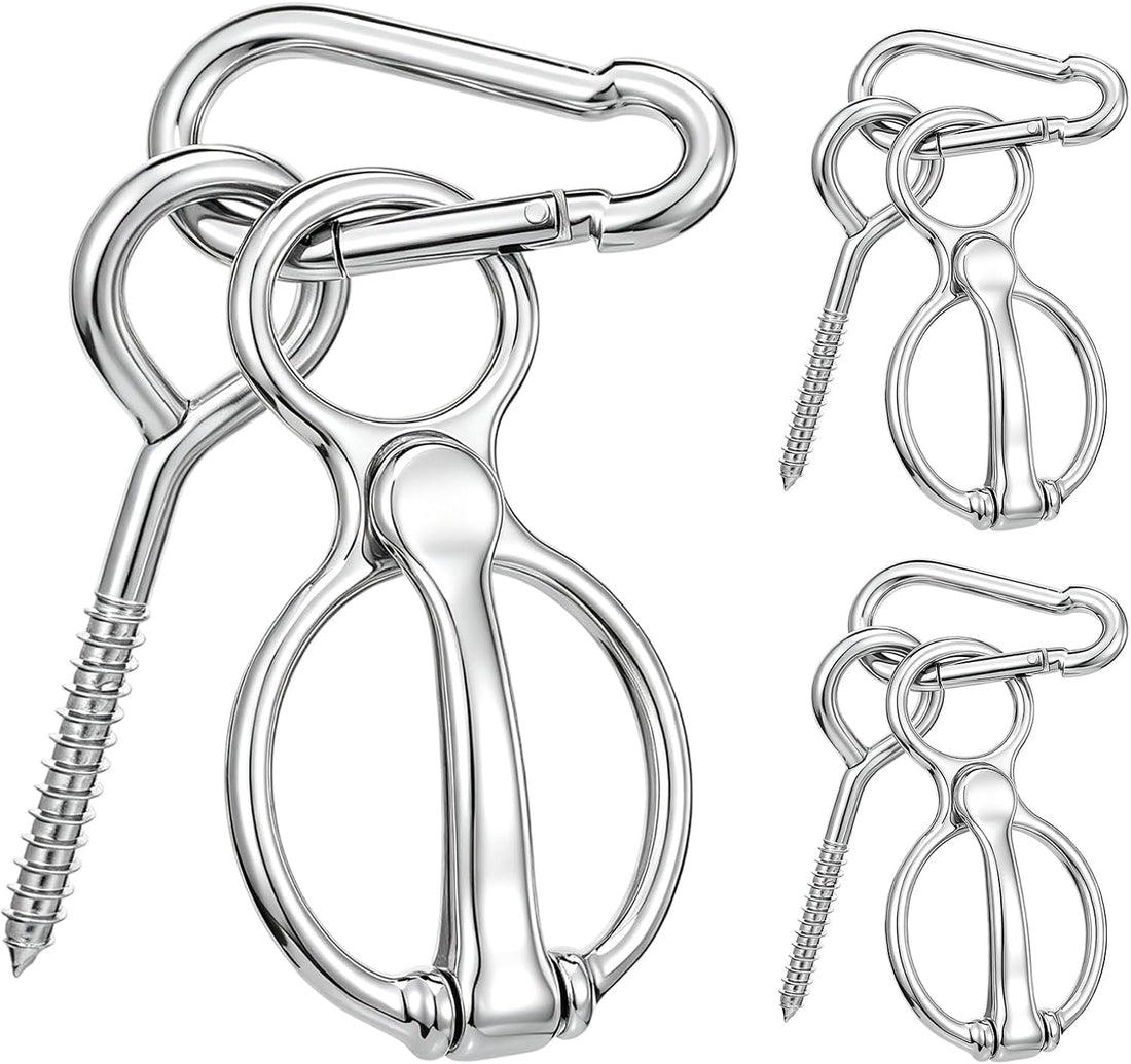 Horse Tie Ring for Horses Silver Carbon Steel 3 Pack Trailer Tie Ring