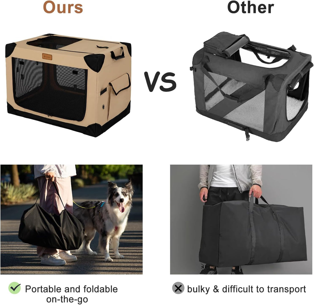 Garnpet 36 Inch Collapsible Soft Dog Crate for Large Dogs