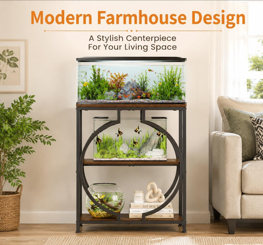 Snughome 20 Gallon Fish Tank Stand, Aquarium Stand with 3 Tier Storage
