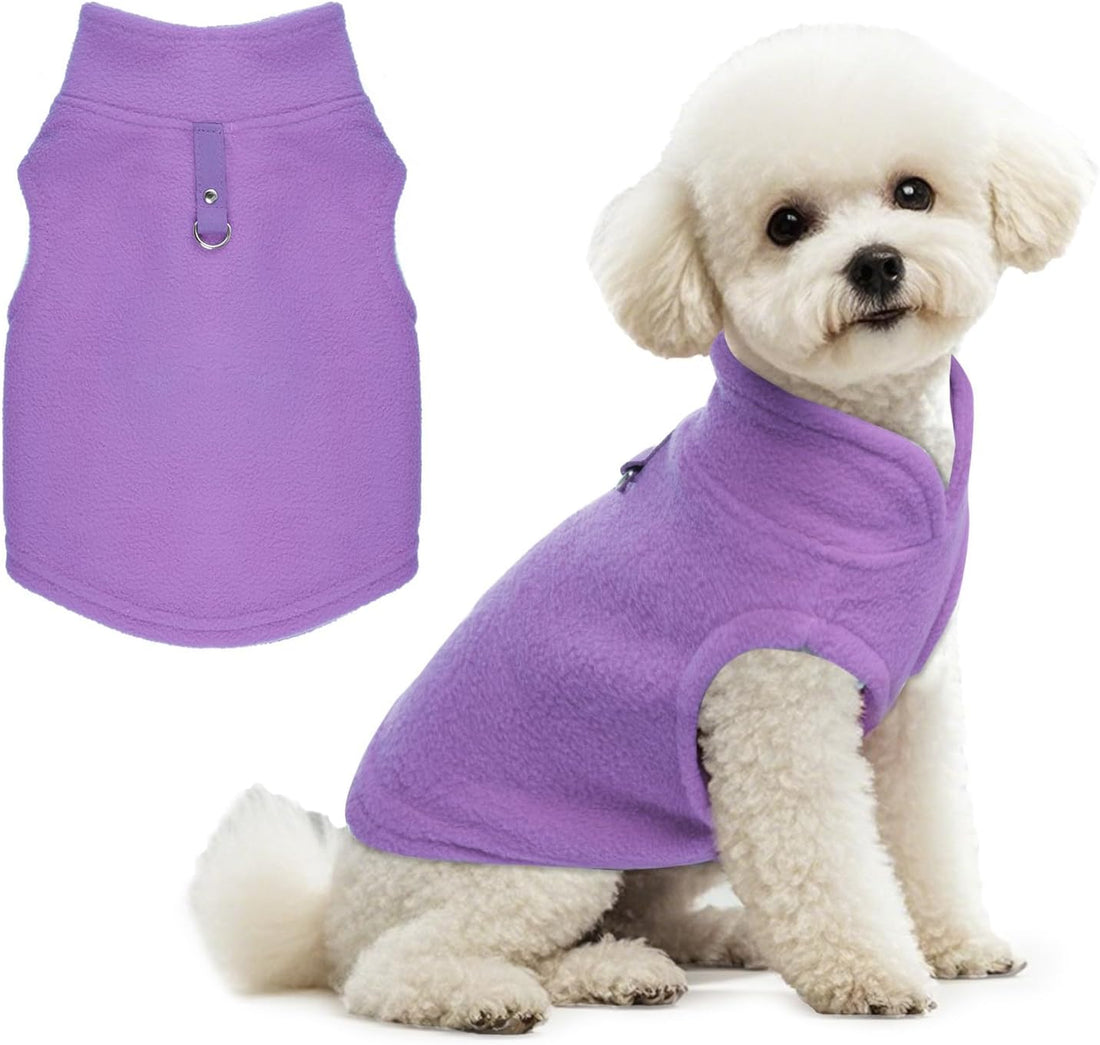 Rbenxia Dog Sweater with Leash Ring Dog Winter Fleece Outfit