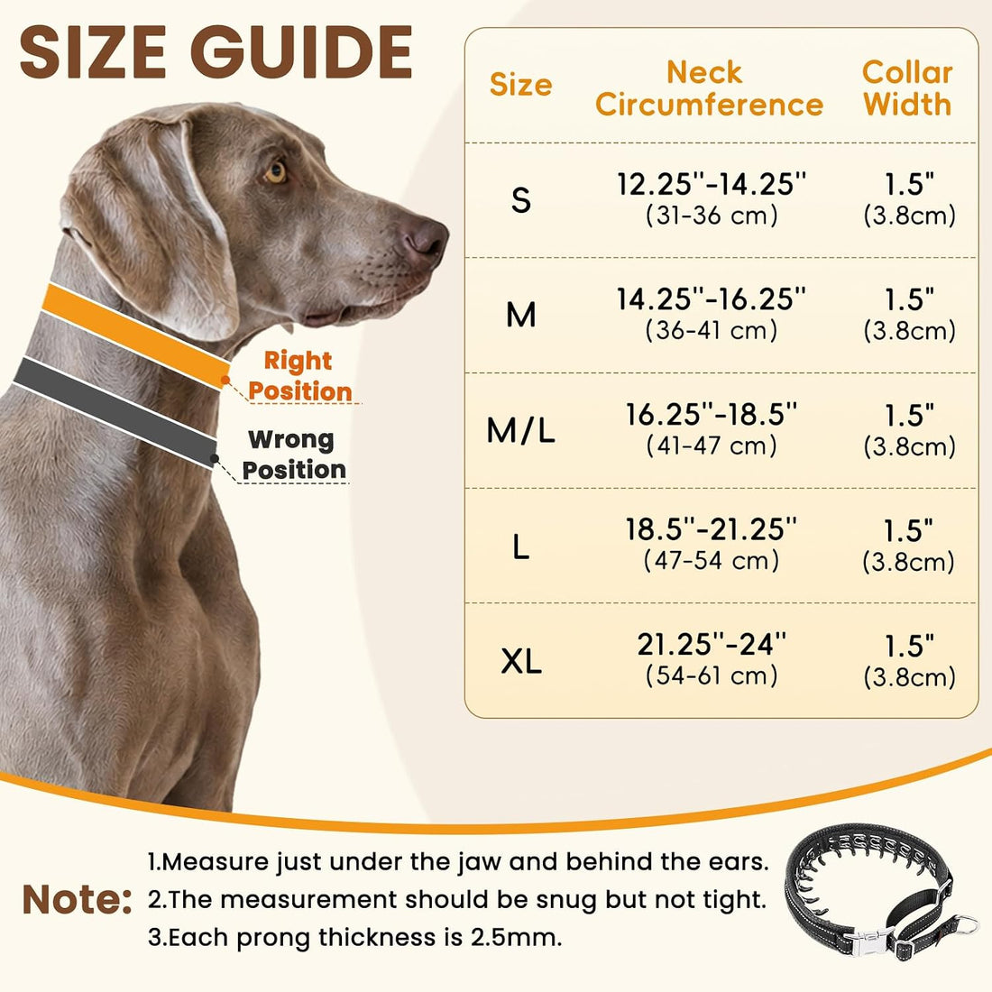 Mayerzon No Pull Collar with Alloy Buckle for Large Dogs that Pull