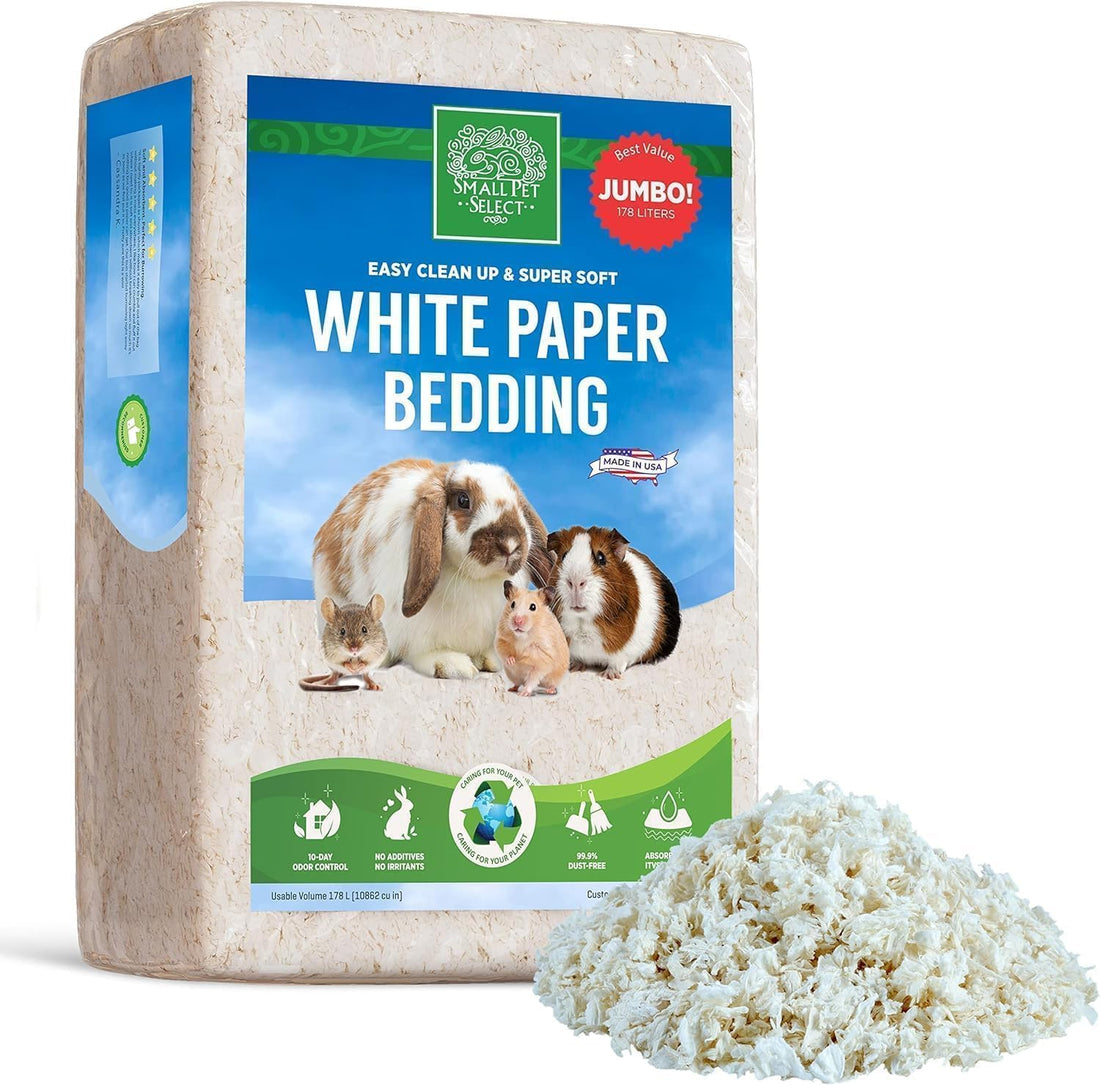 Small Pet Select White Paper Bedding, Guinea Pig, Odor Control, 56 L
