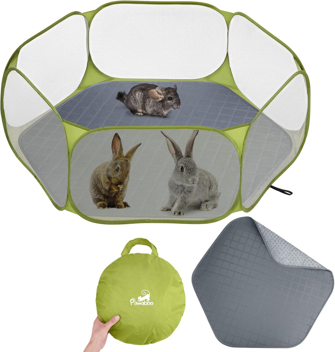 Pawaboo Small Animals Playpen with Pad