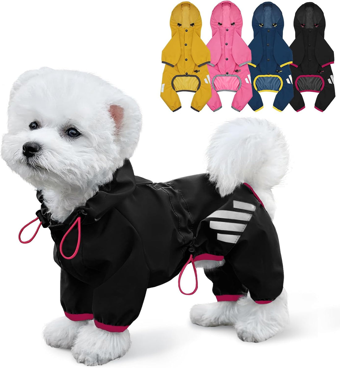 Dog Raincoat, Waterproof Dog Rain Jacket with Hood