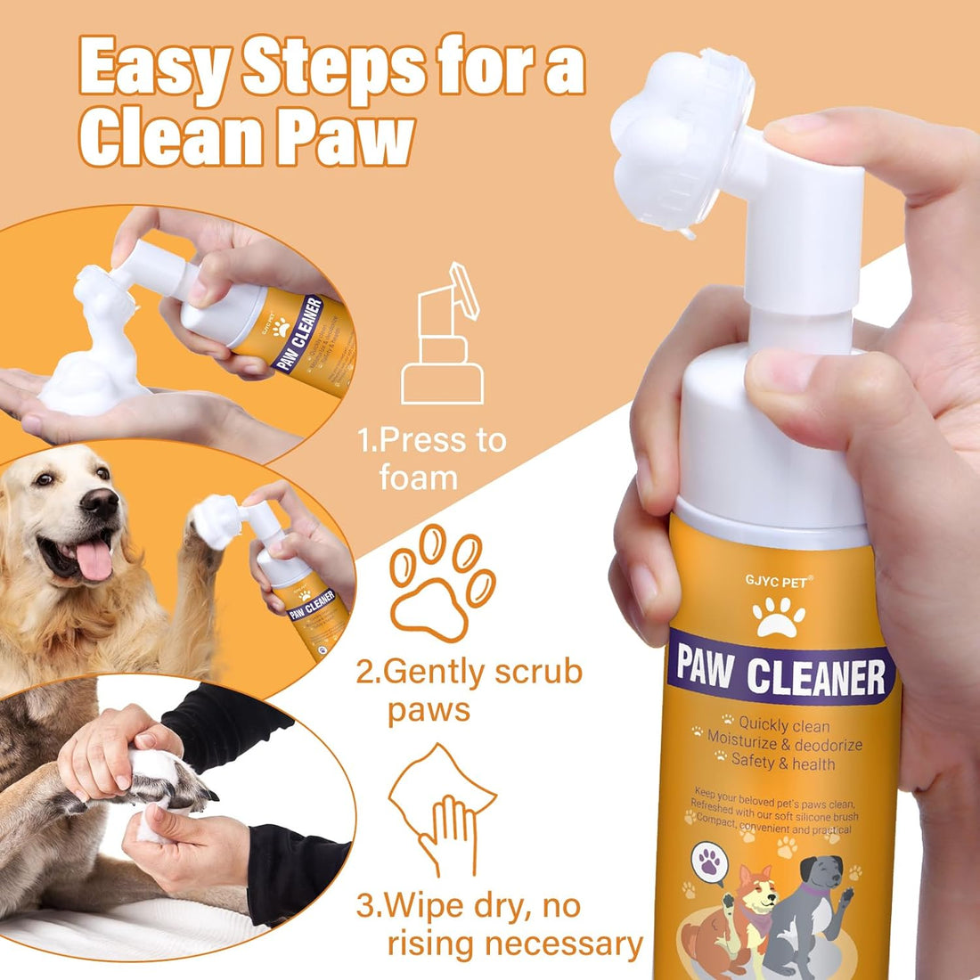 GJYC PET Paw Cleaner for Dogs and Cats,Magic Foam