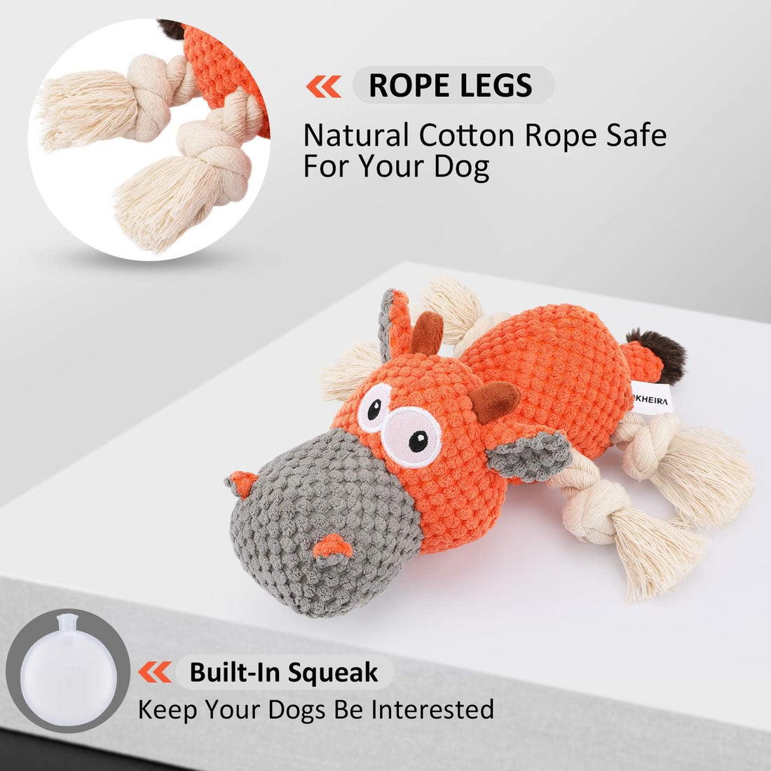 IOKHEIRA Dog Plush Toy for Large Aggressive Chewers,Indestructible