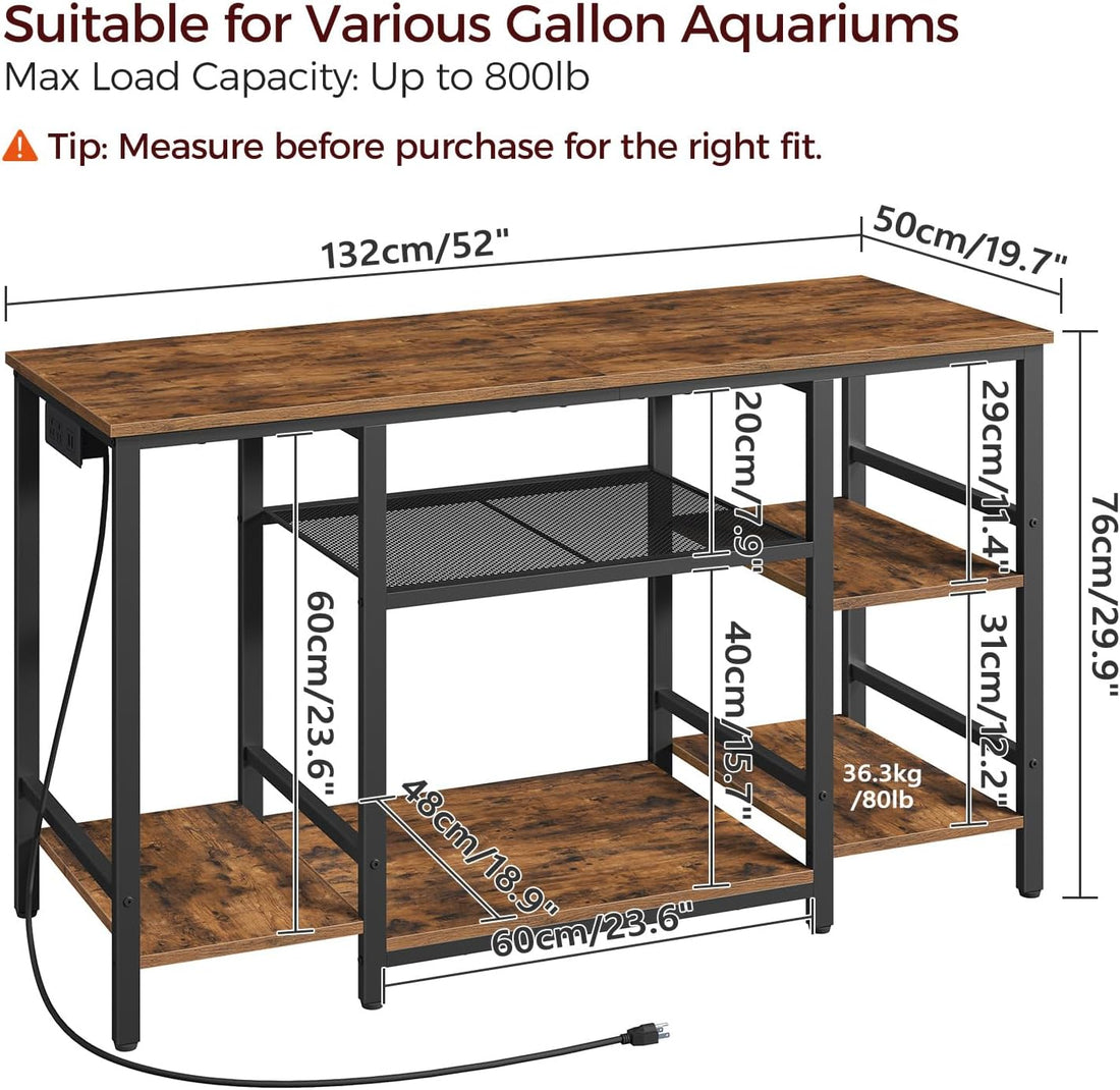 MAHANCRIS 55-75 Gallon Fish Tank Stand with Power Outlet