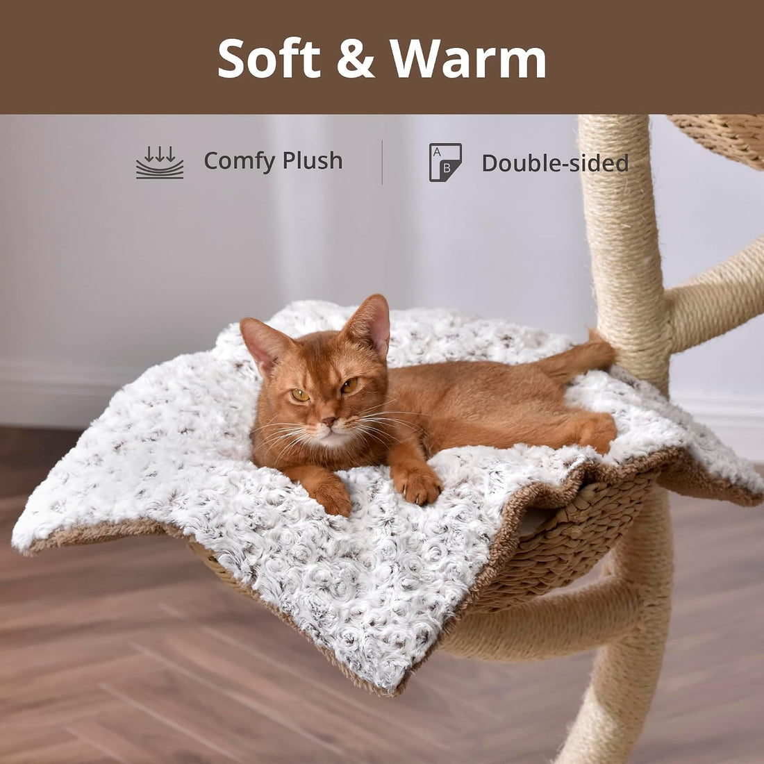 Self Warming Cat Bed, 24" x 18" Self Heating Pet Pad