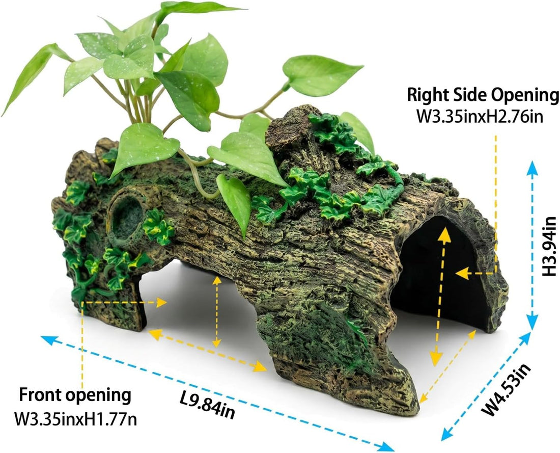 Resin Simulated Bark Reptile Hideouts, L 9.9x4.7x3.9in