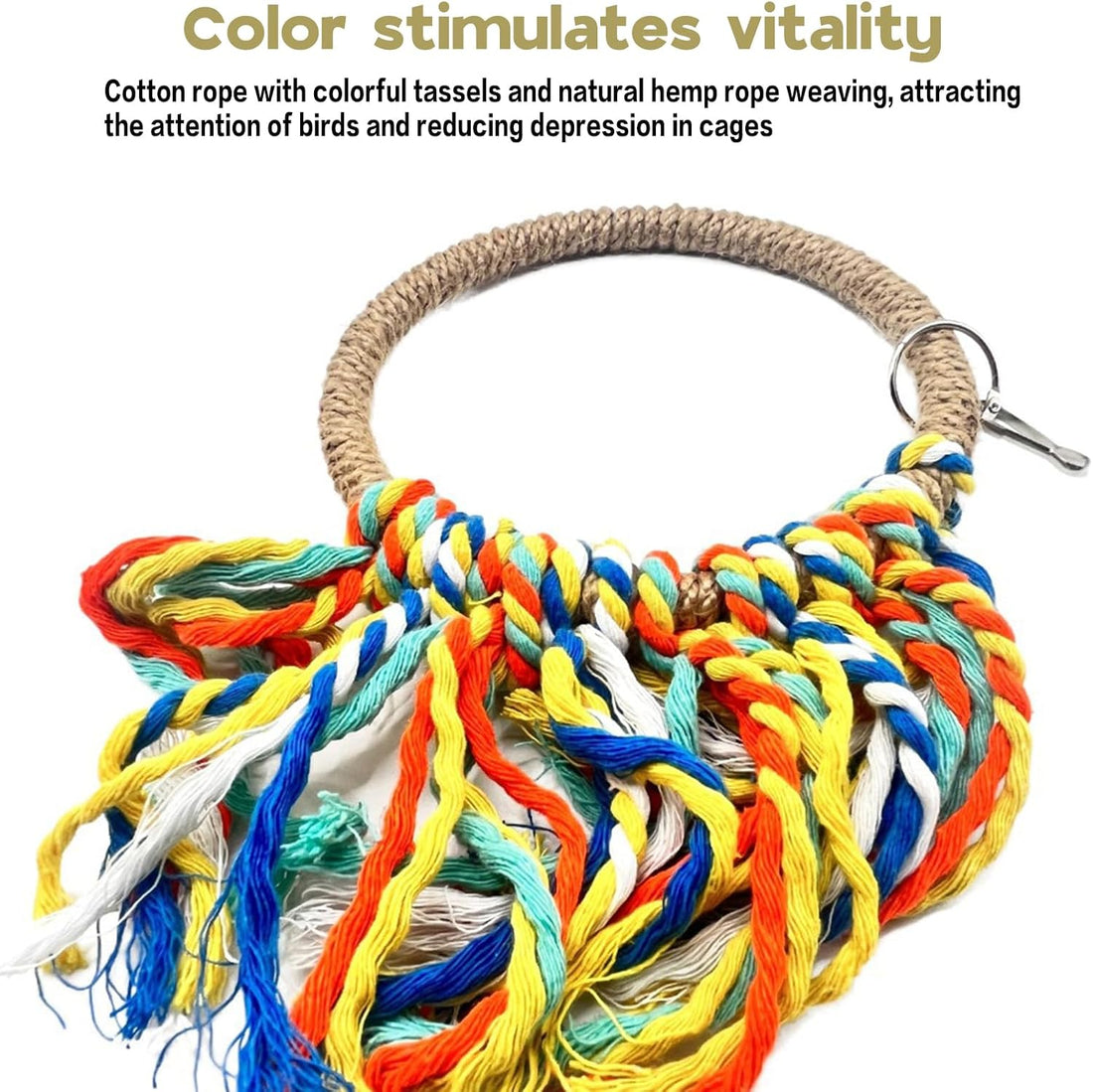 Bird Swing Rings Toy Swing Perch Natural Rattan Hoop Parrot Stand
