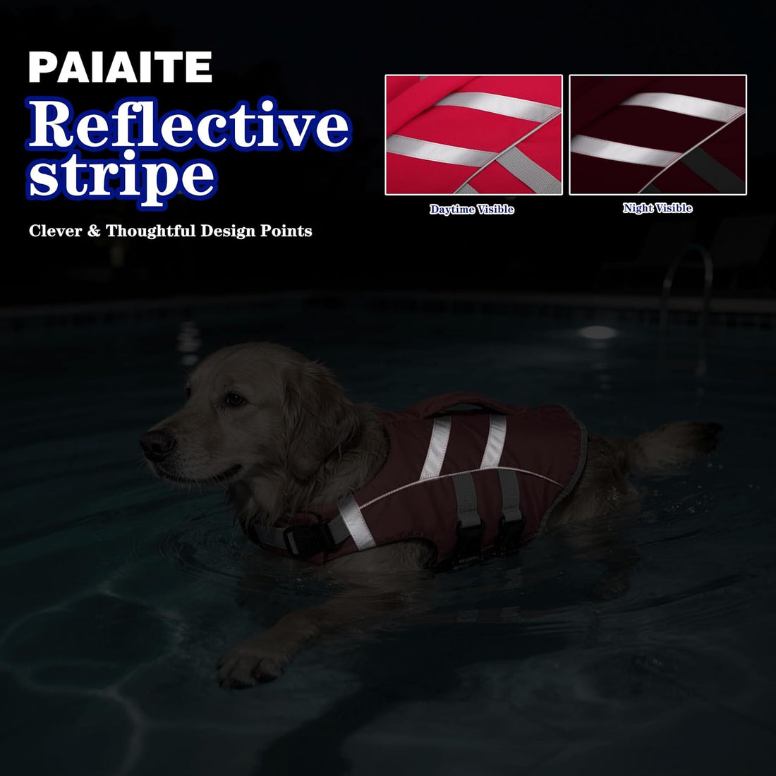 Reflective Dog Life Jacket Ripstop High Buoyancy Swim Vest Red S