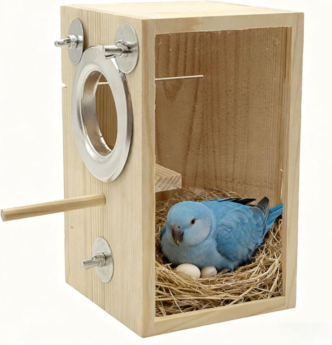 Parakeet Nesting Box Transparent Bird Nest Breeding Box with Perch
