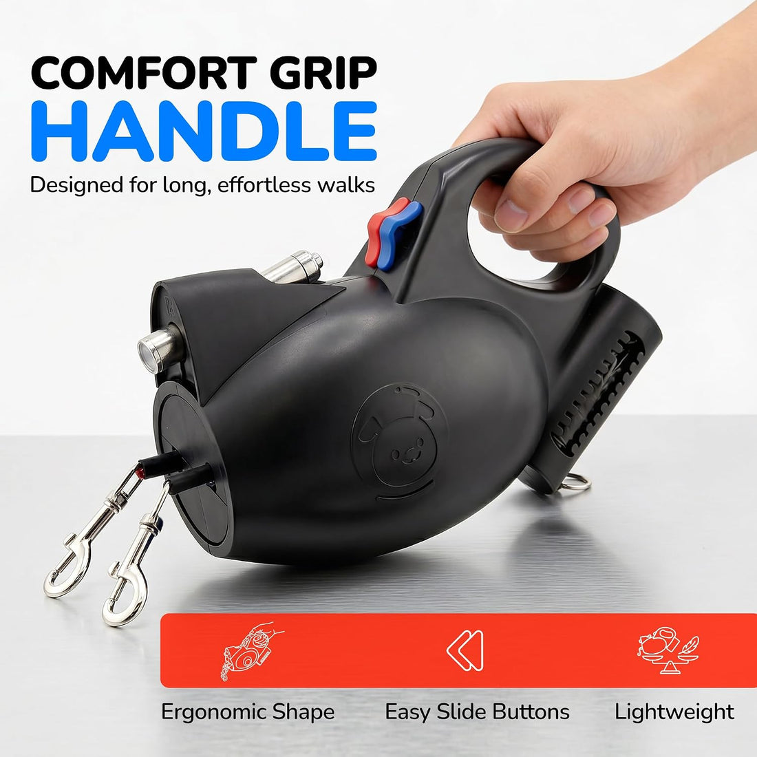 360° Tangle-Free Strong Dual Retractable Dogs Leash