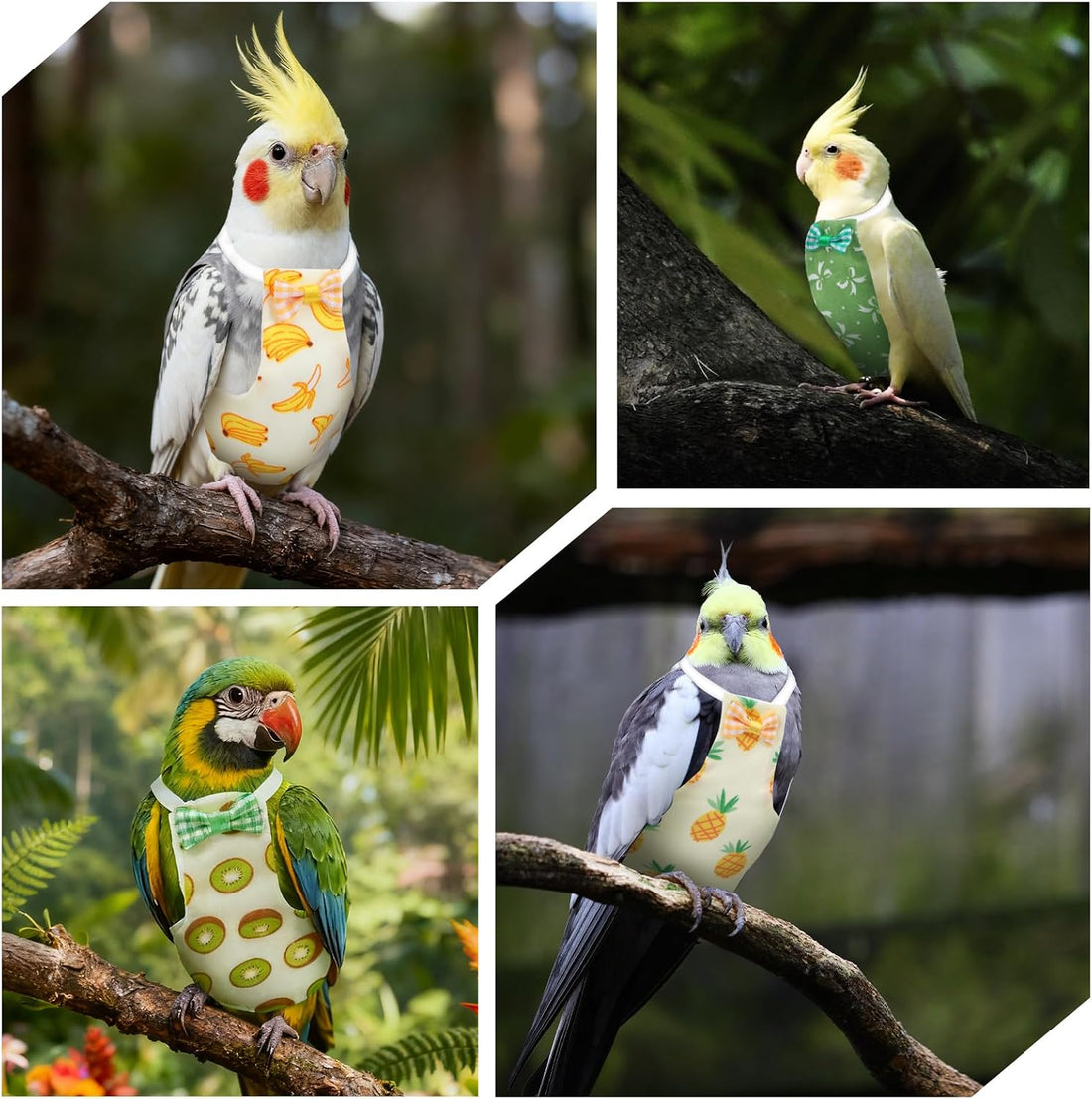 4 Pcs Bird Diaper, Cute Pet Bird Diaper Parrot Nappy