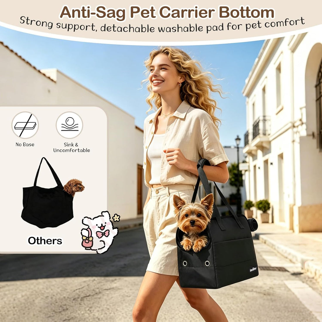 VavoPaw Dog Purse Carrier for Small Dogs,Puppy Travel Tote Bag Up