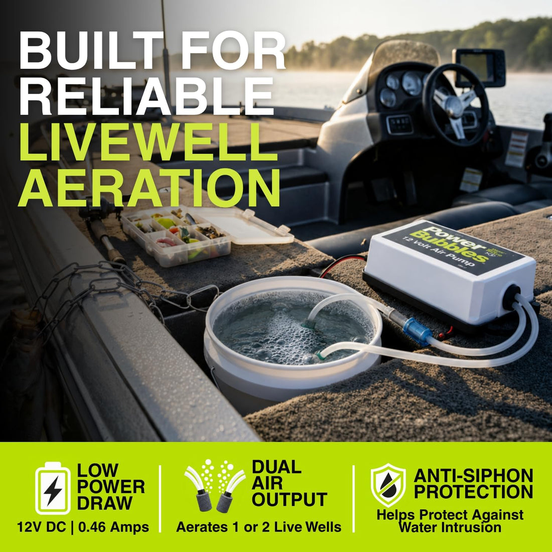 B-15 Marine Metal Aeration System Power Bubbles 12V DC