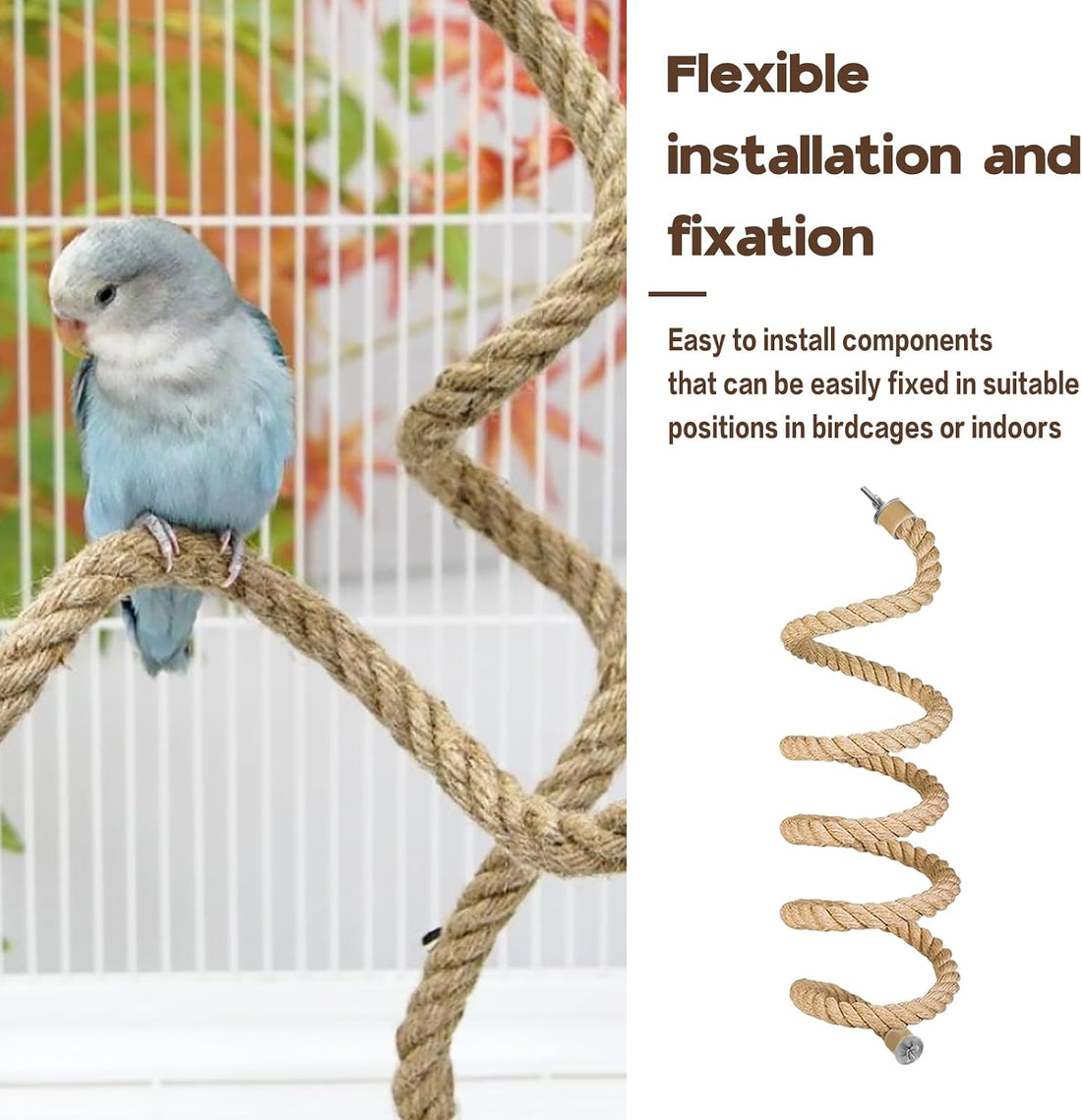 Bird Swing Rings Toy Swing Perch Natural Rattan Hoop Parrot Stand