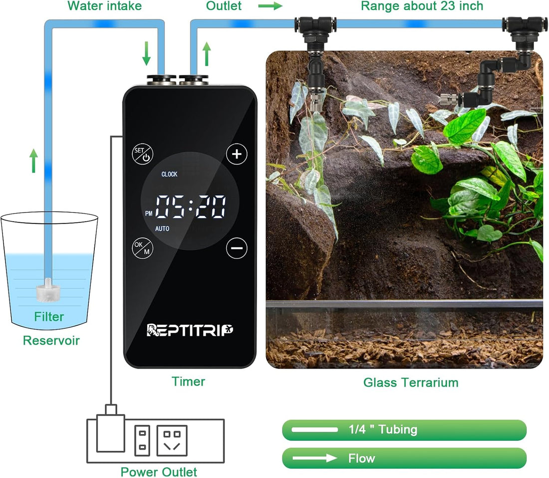 Reptile Mister With Smart Timer, Automatic Reptile Misting System