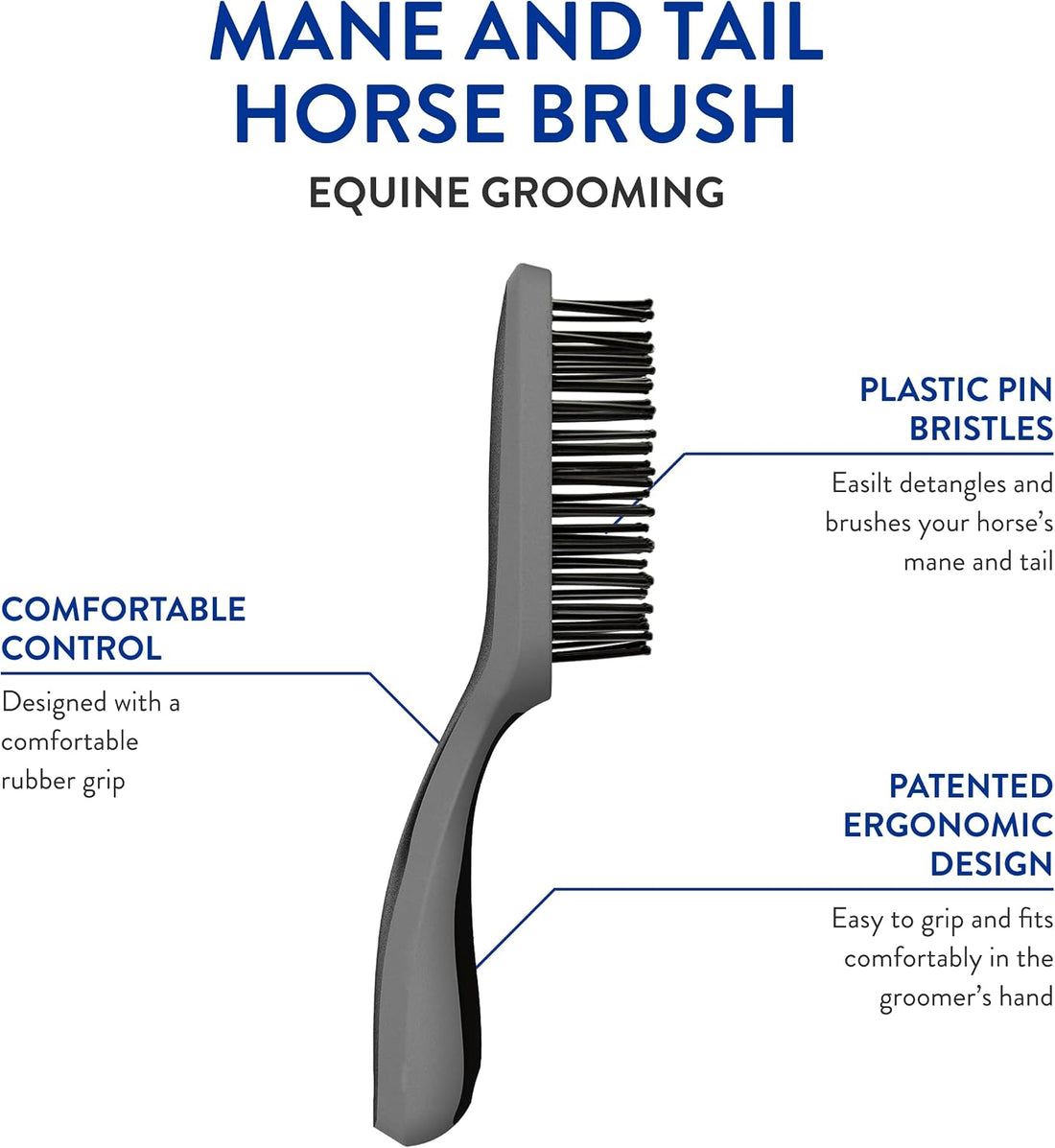Wahl Professional Animal Equine Mane & Tail Brush, 858709-100, Black