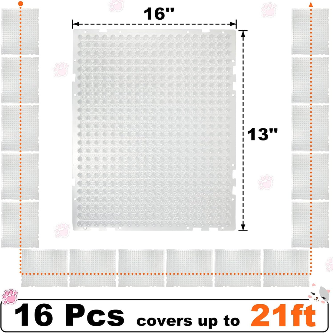 Nuanchu 16 Pack Cat Mat with Spikes, Pet Deterrent Outdoor