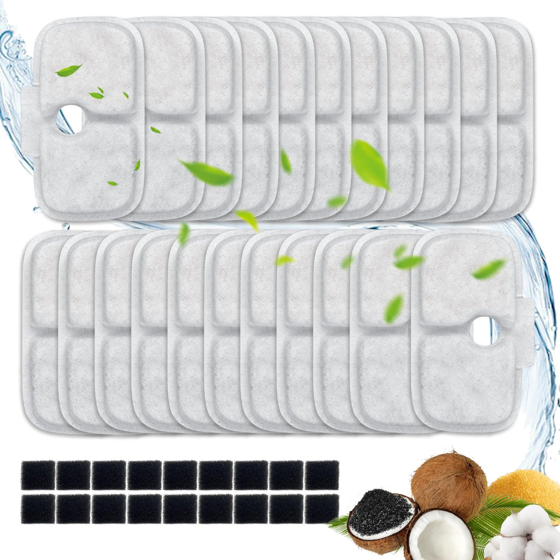 40 Packs for Petlibro Cat Water Fountain Filters Replacement