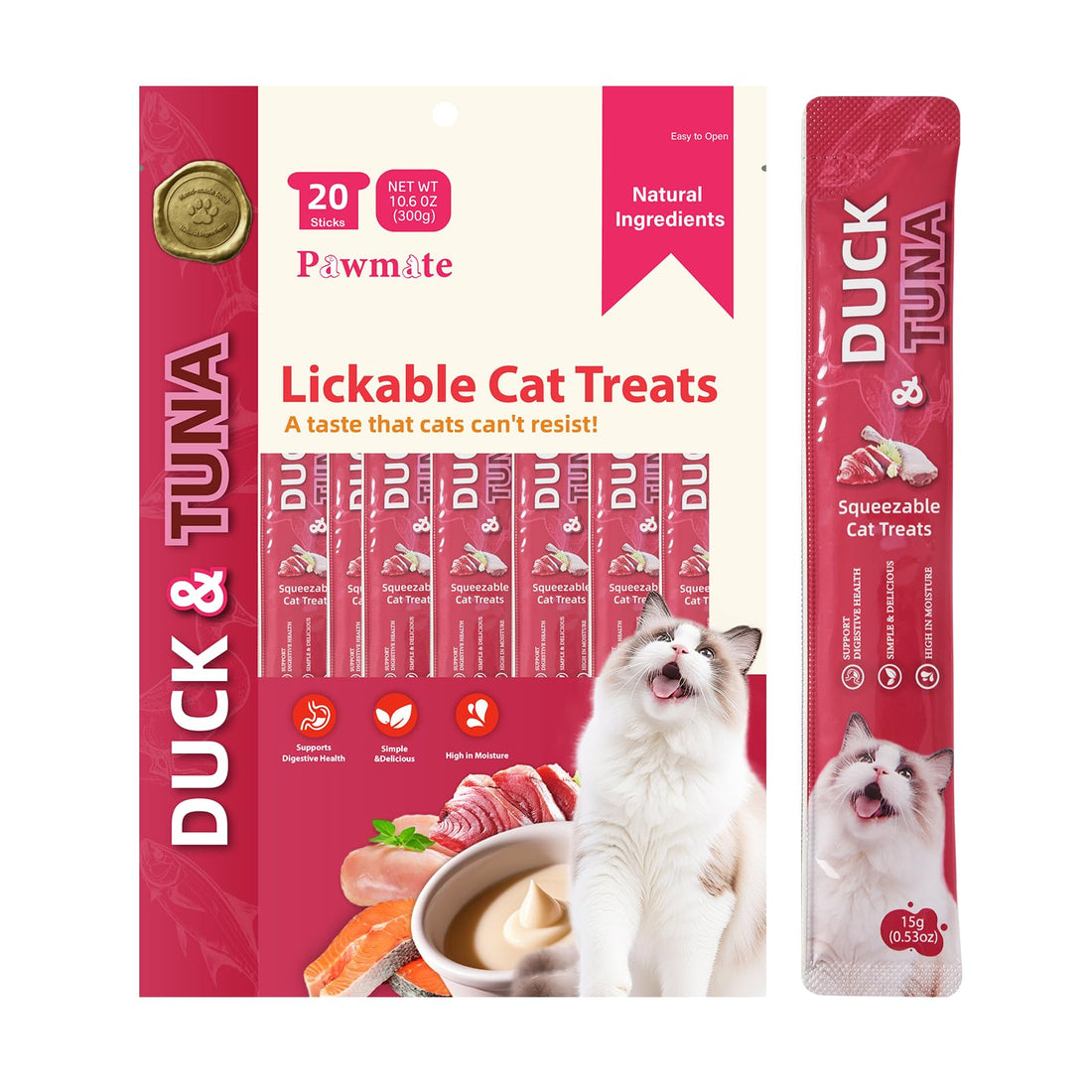 Pawmate Lickable Tuna & Duck Cat Treats