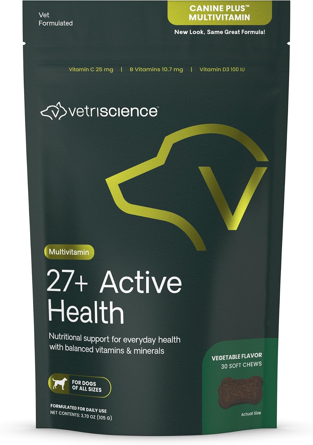 VetriScience 27+ Active Health Chewable Tablets for Dogs, Duck