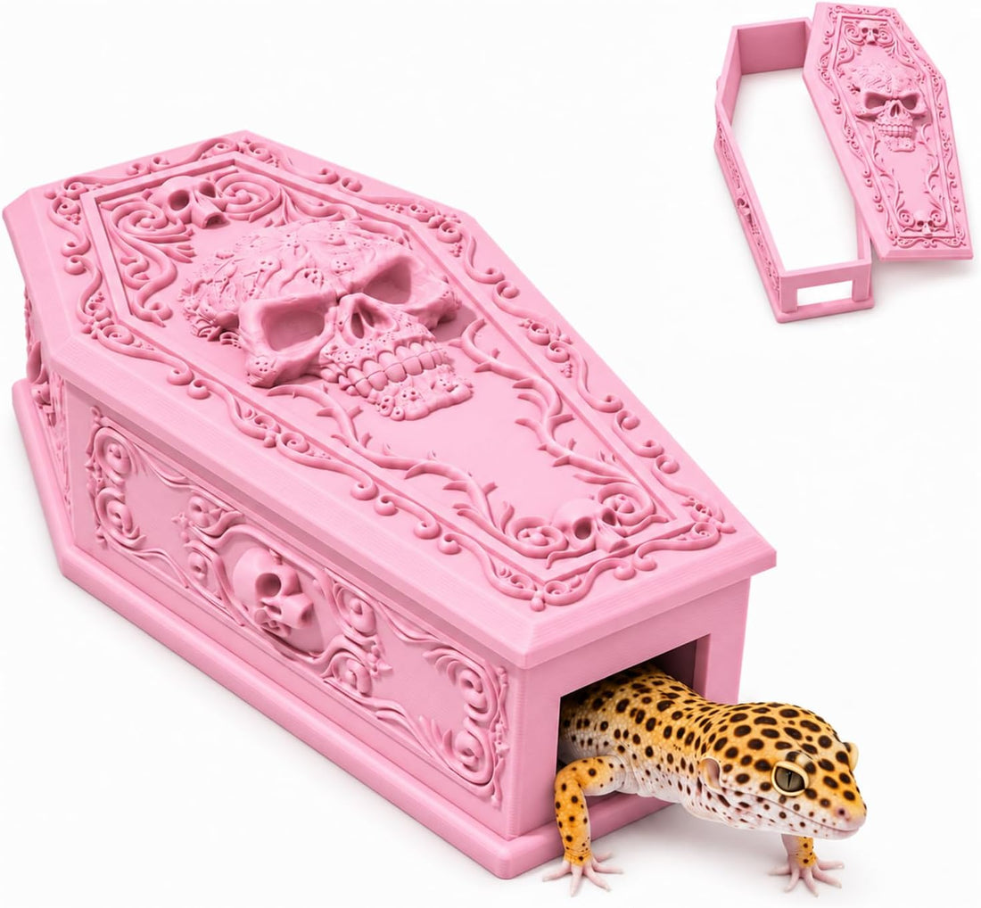 Westant Gothic Coffin Reptile & Amphibian Habitat Hideouts (Pink, L)