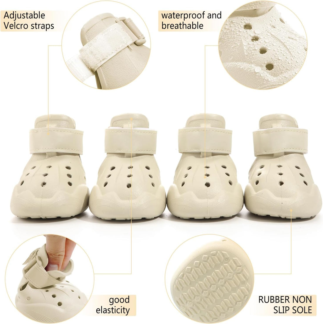 Dog Sandals for Summer and Winter Snowy Day Easy-Clean 4Pcs