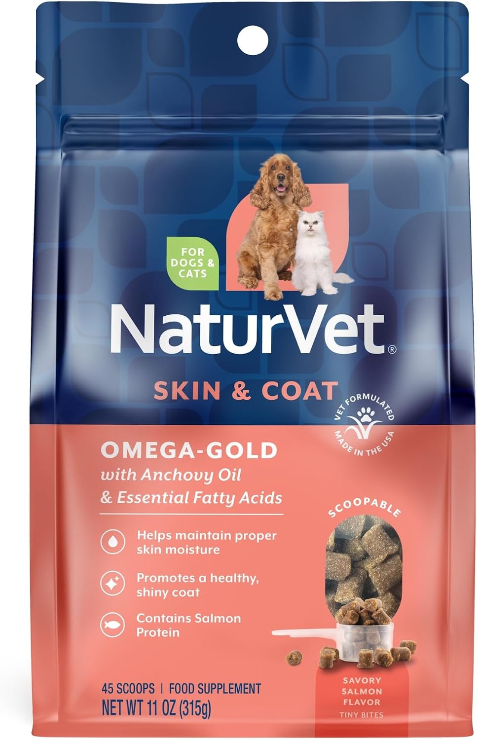 NaturVet Skin & Coat Plus Omegas Supplement for Cats