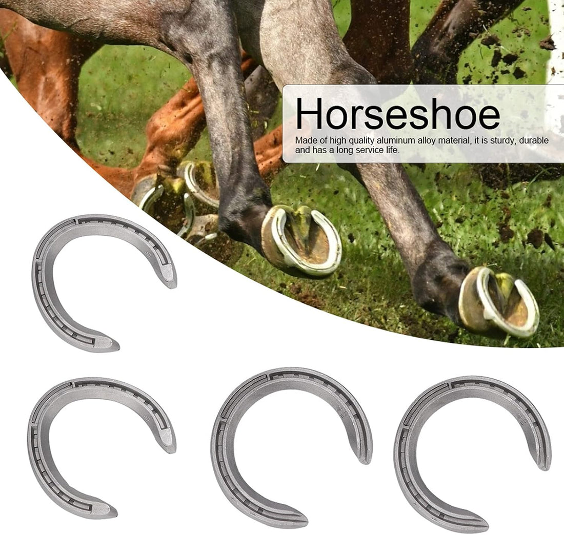 Zerodis 4Pcs Aluminum Alloy Horseshoe Kit for Horse Riding