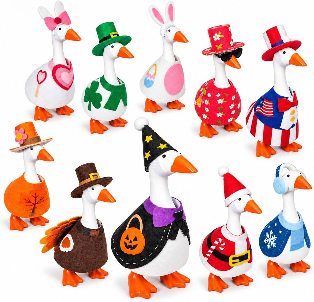10 Set Desk Goose Outfits 7 Inches,Felt Material