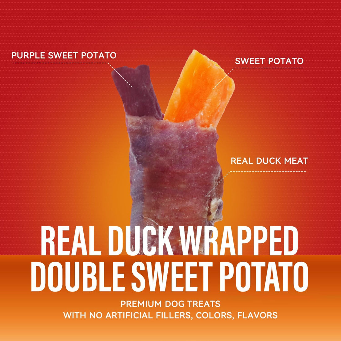 Double Sweet Potato Dog Treats Duck Jerky Treats 10.58oz (300g)