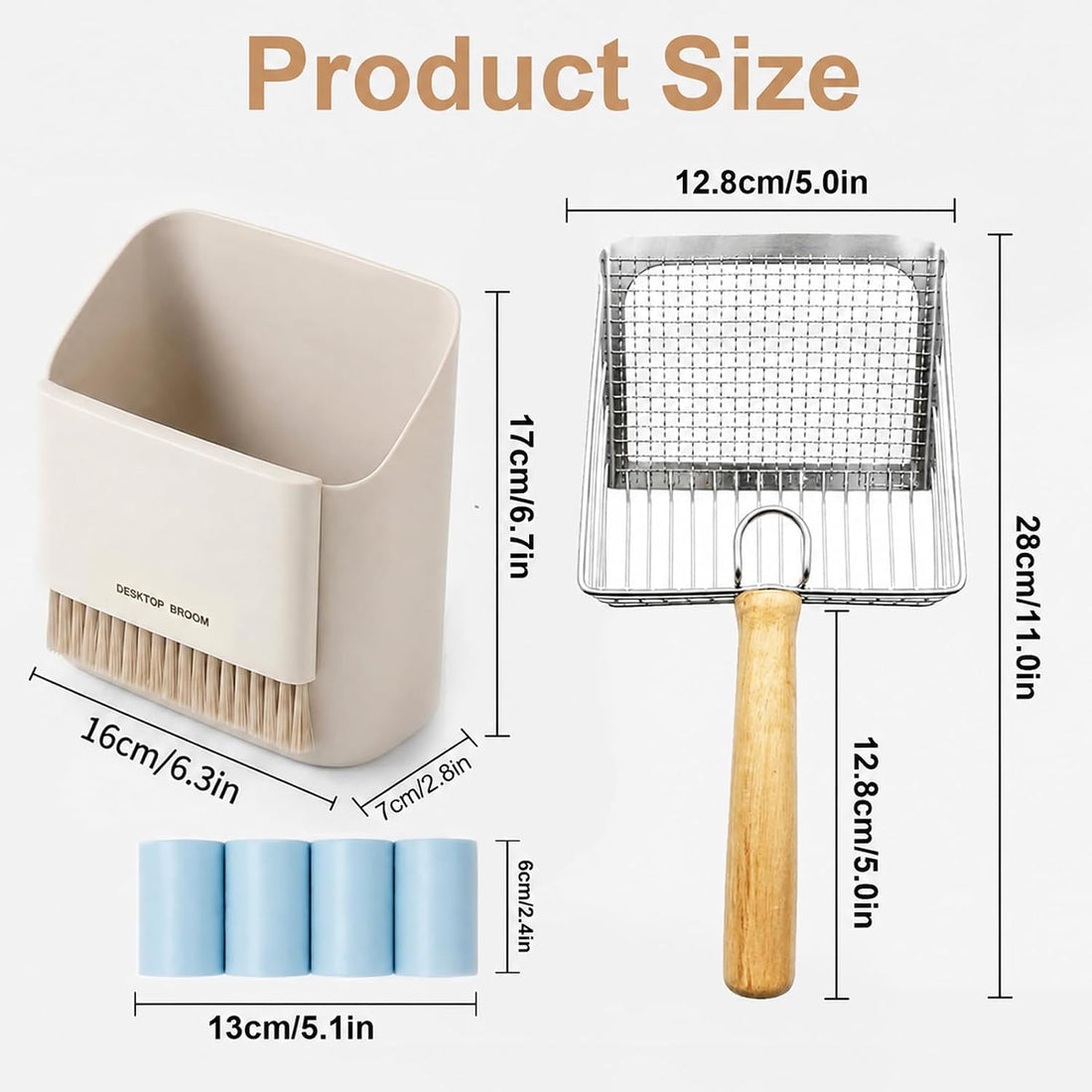 4 Pack Cat Litter Scoop Set,Cat Litter Scooper with Holder