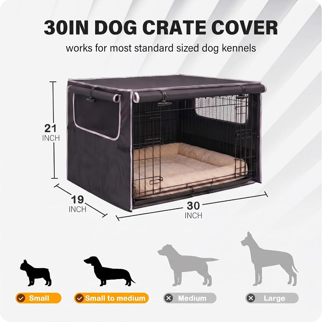 Heavy Duty 30in Dog Crate Cover, Insulated & Chew Proof