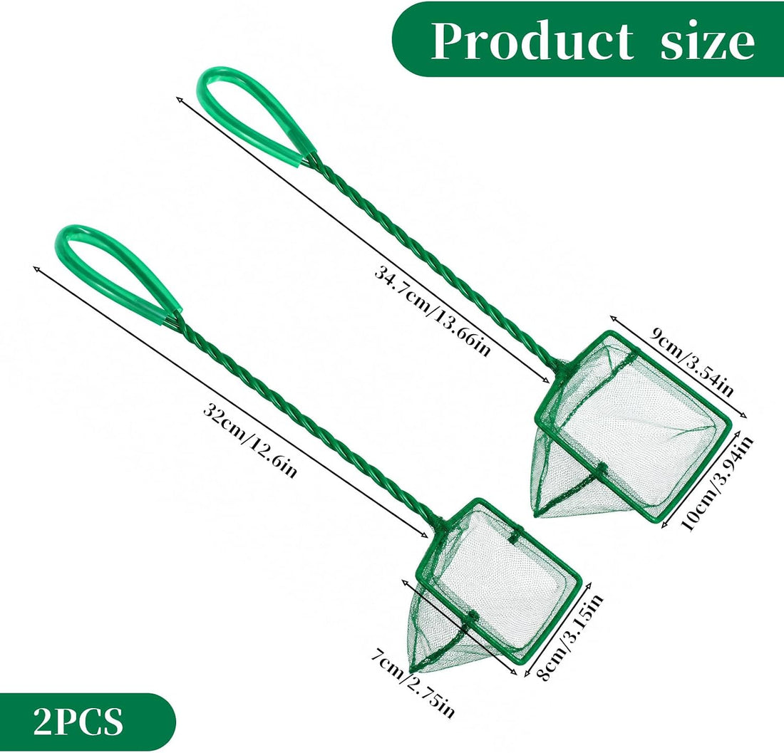 JJUNW Aquarium Fish Net for Fish Tank, 2 Pack Small Fish Tank Net