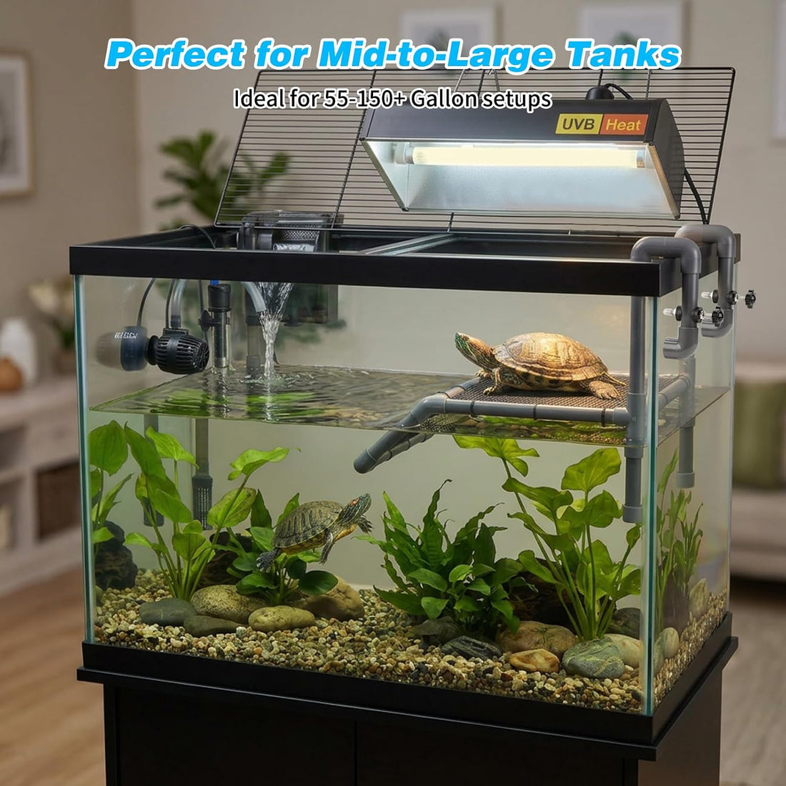 SKARUS Large Hanging Turtle Basking Platform for 55-150 Gallon Tanks