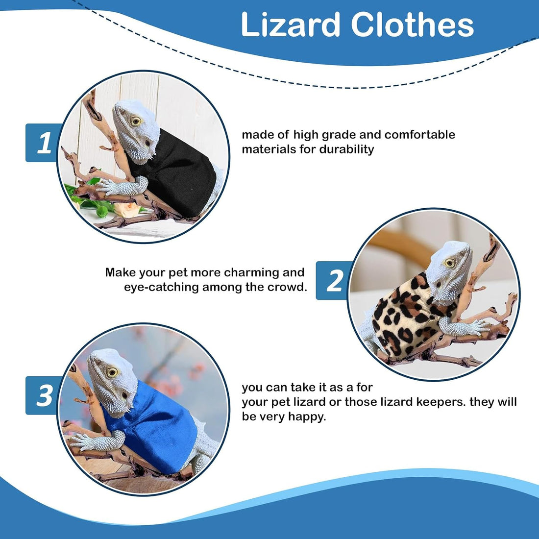 Lizard Clothes Bearded Dragon Hoodie Sweater Jacket Small Pet Costume