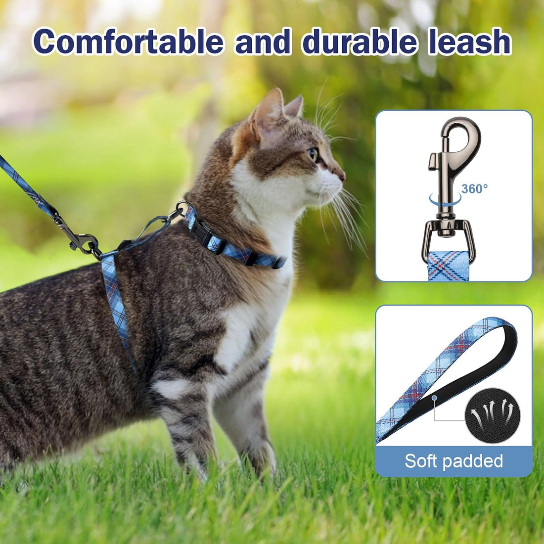 Hikiko Escape-Proof Cat Harness and Leash Set for Walking